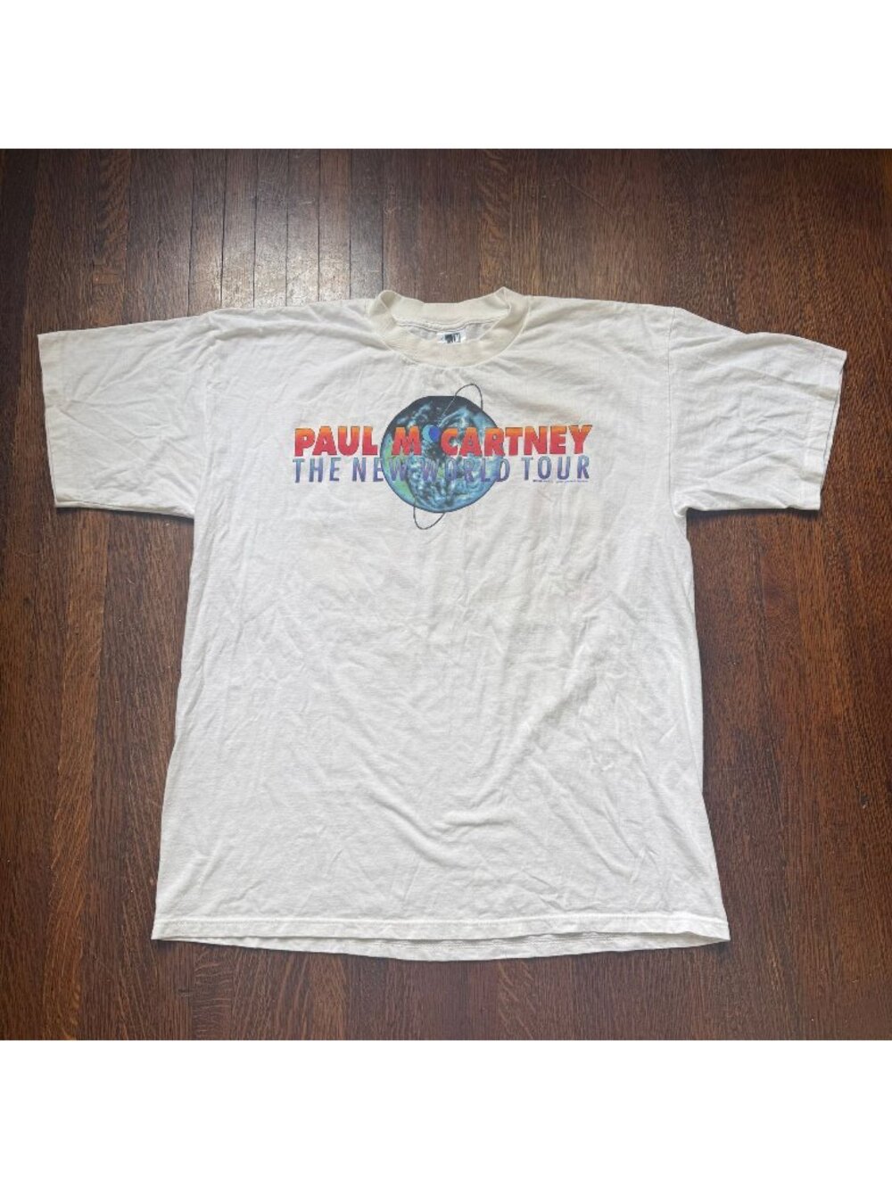 Vintage 1990s Paul McCartney The New World Tour T-Shirt GEM XL 1993 Concert Tee